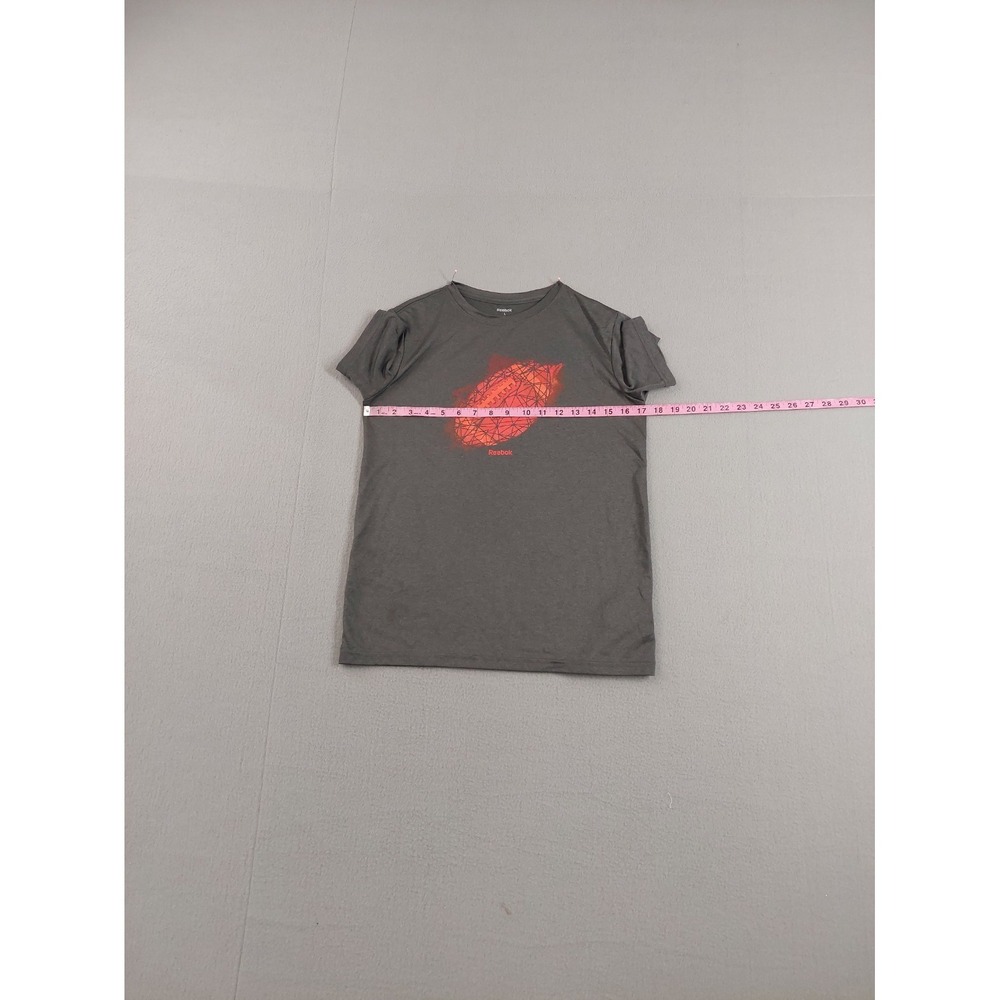 Reebok Boy T Shirt L Gray Graphic Tee 100% Polyester Short Sleeve Round Neck - Picture 8 of 16